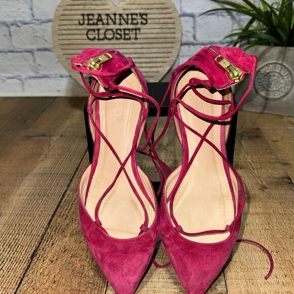 J. Crew Suede Lace-Up Pointed Toe Flats - Picture 6 of 9